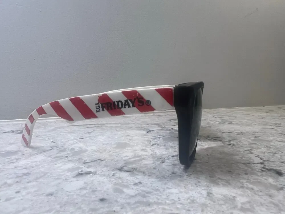 Vintage TGIF Friday's Sunglasses Red White Black Frames